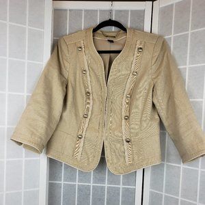 WHBM Military Style Hook Closure Beige Size 14